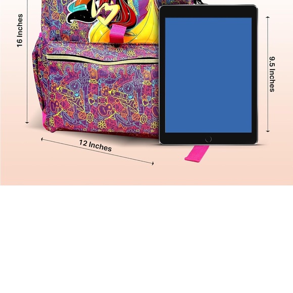 Disney Princess Vibrant 6 pcs Backpack Set with Pink and Gold Accents - Picture 7 of 7